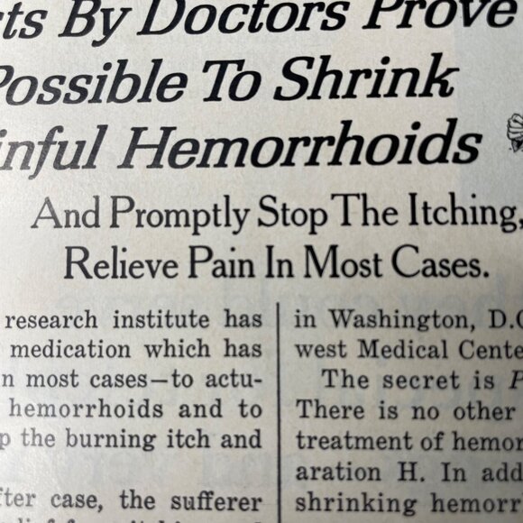 1970 Preparation H Ointment Doctor Approved Print Partial Page u Original Vintag - Picture 2 of 2